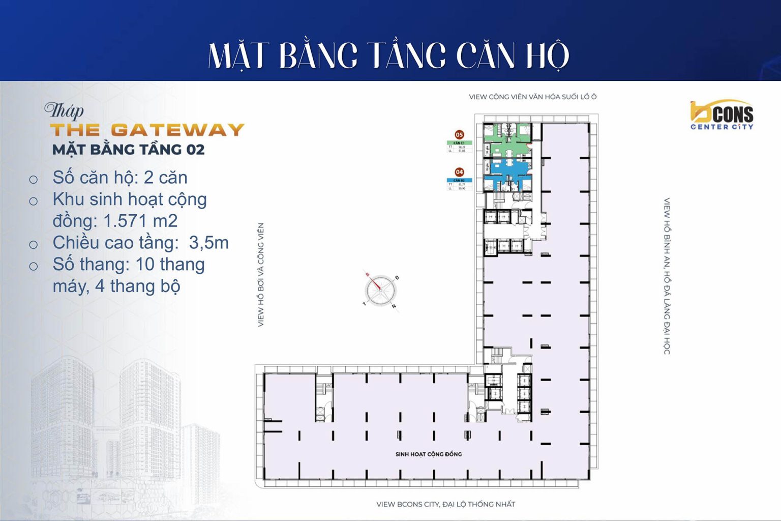 Mặt bằng căn hộ dự án Bcons Center City Mặt bằng căn hộ dự án Bcons Center City
