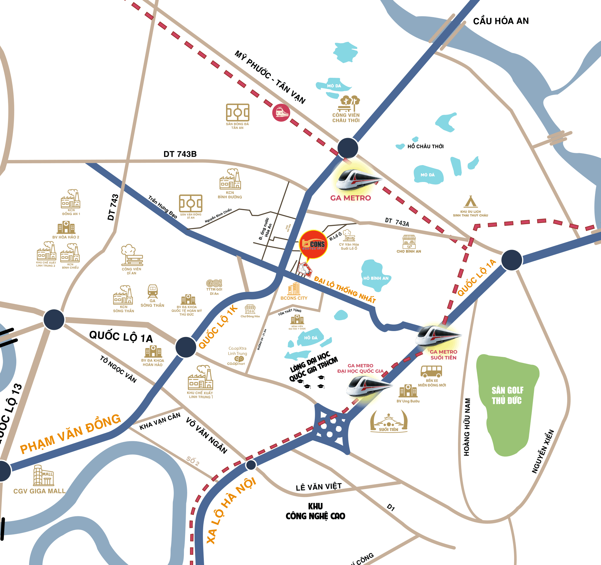 vị trí dự án Bcons Center City vị trí dự án Bcons Center City